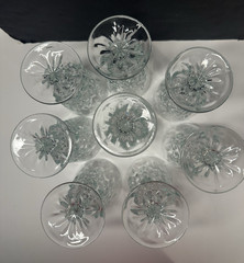 8 Libbey Cambridge Water Ice Tea Goblets Vintage Crystal LIBBEY GLASS COMPANY
