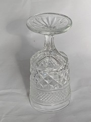 Vintage Anchor Hocking Wexford Waffle Pressed Glass Wine Glasses. Set of Four.