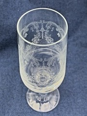 1 Bohemian Crystal Cascade Champagne Flute Etched Swag Knob Stem & Panel Base