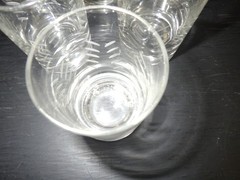 Juice Glasses RAIN by Javit 6 3.50″ tall vintage 1950’s etched juice glasses 5oz