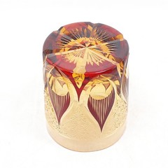 Crystal Whiskey Glass Tumbler Japanese Style Edo Kiriko Glass 9oz/250ml Red