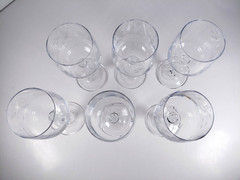 Set of 6 Princess House Bordeaux 6oz Etched Wine Goblets Glasses 7″ Tall