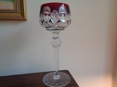 Vintage Val St. Lambert Goblet in Dark Red Chystal ON SALE 20% OFF