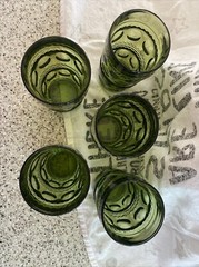 Colony Color Crown Green Tumbler Set of 6Avocado VTG 5.5″