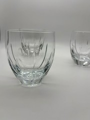 Stunning Block Crystal Cut Glass Old Fashioned Rocks Whiskey Tumblers Dots