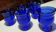 Maryland Glass Company- Ring O’ Rings Shot Glass-Set of 6- Cobalt Blue