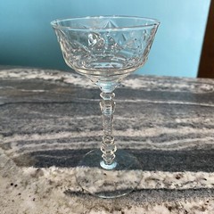 MINT Libbey Rock Sharpe Normandy Etched Sherbert Goblet Wine Glass Antique
