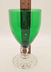 Anchor Hocking 4 Bubble Foot «Boopie» Forest Green 4.5″ Wine or Juice Glasses