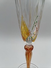 CC Zecchin Murano Vintage Wine, Champagne, Flute Venice Made In Italy carnival