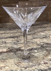 2 MIKASA FLAME D’AMORE MARTINI STEM FROSTED SWIRLS LOOKS UNUSED 6 3/4”T MULT