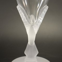 Sasaki Crystal Wings Clear Wine Glasses set of 2 E Yamagishi Figural Stem Vtg