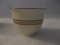 4 Piece Set of Japanese Sake Cups Off White Brown, Blue, Orange and Yellow EUC