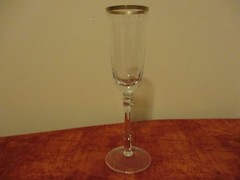 Tiffin Crystal 8 3/4″ Stem Champagne Flute, Gold Trimmed