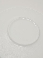 Pair Imperial Glass Milk Glass Scroll Dinner Plates – 9 1/2″ Rare