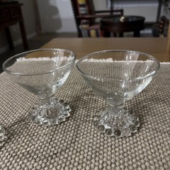 Set of 3 Clear Vintage Anchor Hocking Boopie Sherbet Dessert Cups