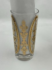 11 Pc Set Vtg UTD Glass/barware 22K Gold Overlay Hiball, Lowball, shot glasses