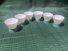 Sawanotsuru Sake Cups Set of 6 Japanese Ceramic Ochoko Drinkware Vintage Japan