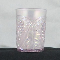 US GLASS PALM BEACH WHITE CARNIVAL GLASS TUMBLER