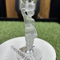 1 Vintage Crystal Port Glass Bayel Bacchus Male Nude Frosted Figural Stem 6”