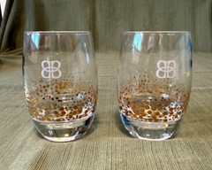 Vintage 2 Bailey’s Irish Cream God Doted Confetti Glasses, Blue Manganese Glow