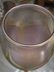 Correia Iridescent Pulled Feather FLUTE /Goblet SIGNED/NUMBERED 10″