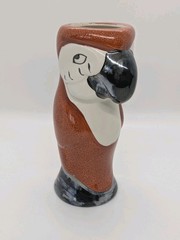 Vintage Parrot Tiki Mug Ceramic Macaw Vase Barware Sandstone Red 18oz DW125G