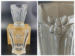 Vtg 2 Lenox Butterfly Meadow 4 3/8” Double Old Fashioned Rock Glasses 3D Bee