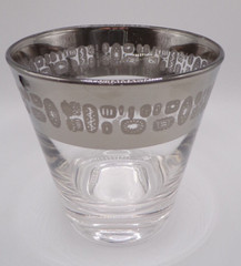 Atomic Silver Band Rocks Lowball Tumbler Glasses MCM Canonsburg Temporama Set 9