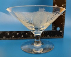 Tiffin Elegant Glass Classic Dancing Nude Cameo Cup Compote Etched Excellent VTG