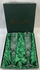 Galway Irish Crystal 29027 Happy Engagement Pair of Flute Glasses