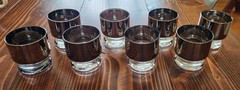 Vintage Dorothy Thorpe Style Cocktail Glasses With Platinum Fade Set Of Eight