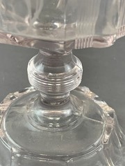 Antique Adams & Co. (1882) Clear Ribbon (Pink-Tinged) Footed Etched Goblet