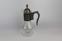 Metro Bottle Co Glass Claret WIne Carafe/Pitcher and Ice Tube Insert Silverplate