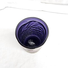 John Cook Iridescent Signed Hand Blown Koi Fish Glass Rare Purple 5.75 Tall 2008