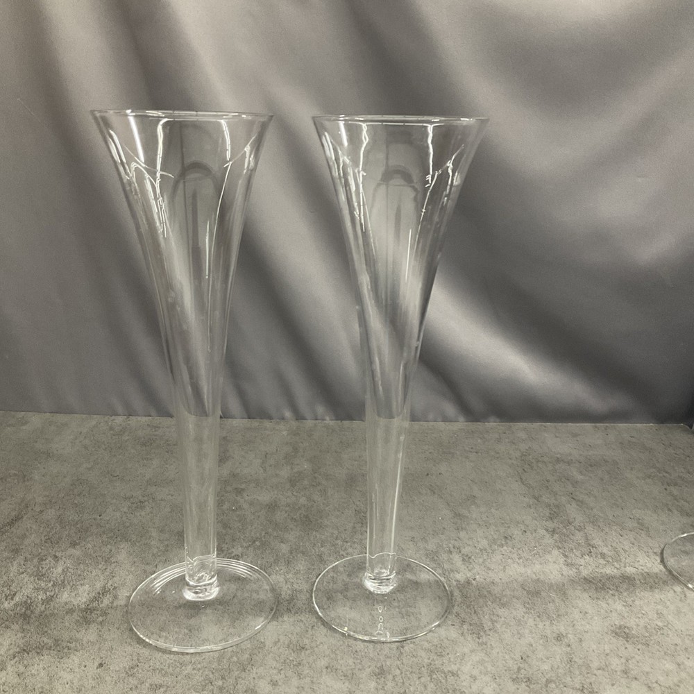 Tall Hollow Stemmed Vnt Champagne Glasses 10 In Tall Set Of 2