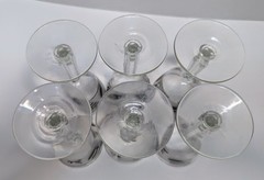 Vintage Libbey Silver Foliage Stemmed Wine Glasses Set Of 6 MCM Barware 5.75 In.