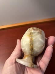 Pair Of Vintage Onyx Stone- 3 in. Goblets