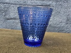 iittala Kastehelmi Blue Cobalt 30cl/10 oz Tumbler One 1 3.75×3.25 Inch Hobnail