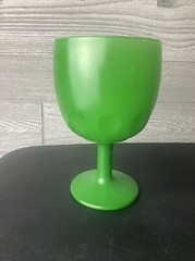Large Green Satin Glass Bubble Dot Glass / Goblet by Bartlett Collins