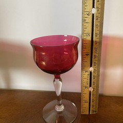 Set of 12 Vintage Cranberry Liquor/Cordial Stemmed Glasses