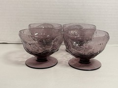 4 Morgantown Seneca Driftwood Amethyst Champagne Coupes Dessert Cups Glasses