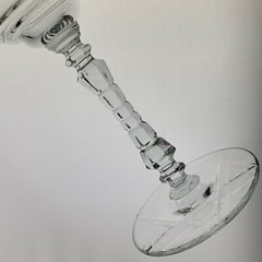 VINTAGE WINE/CLARET FLOWER GARLAND ETCHED GLASS SET 5 STEMWARE ICE CUBE STEM