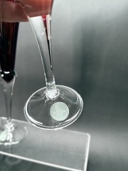 Lenox Crystal HOLIDAY GEMS RUBY Set Of 2 Champagne Flutes EXCELLENT Etched Holly