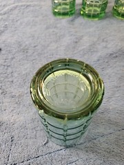 Set 4 Anchor Hocking Tartan square Manchester Green juice Glasses