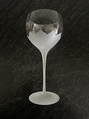 Rosenthal Lotus Blossoms crystal wine goblet Stem glass Frosted base 8 5/8” Tall