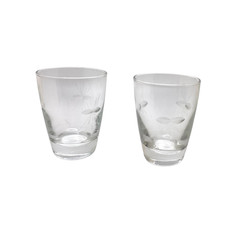 Vintage Flat Juice Glass Starglow Pattern by Libbey Glass Company Set of 2 Two