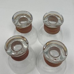 1950’s Vintage Mid-Century Wrapped Red & Beige Cordial Drinking Glasses(4)