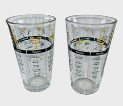 LIBBEY Cocktail Recipe Mixer Glasses 16oz Barware Set of 2 Vintage