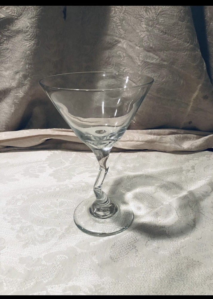 Libbey Bent Z Stem Clear Martini Glasses Set Of 6