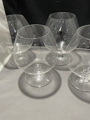 Set Of Crystal Brandy Glasses Large 6” Brandy Snifter Glass Goblets Elegant
